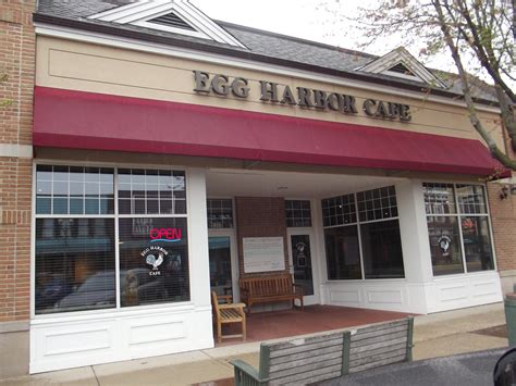 Egg harbour cafe - Went to Egg Harbor Cafe for lunch today and had a really nice meal. We were greeted right away and our waitress was friendly and attentive. I ordered the blueberry pancakes. They were quite good with plenty of blueberries in them and they were served with blueberry compote and syrup. You get to choose if you want 1, 2, or 3 which is nice. 